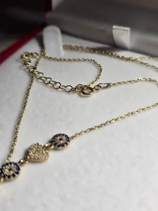 Collana Cuori e Occhi Blu