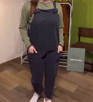 Salopette marrone in velluto a coste