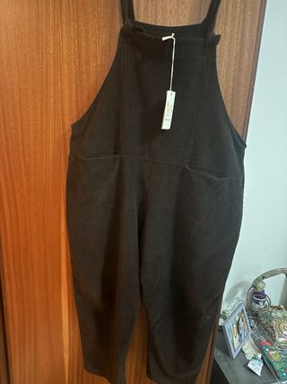 Salopette marrone in velluto a coste