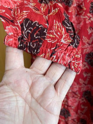 Vestido maxi estampado floral rojo