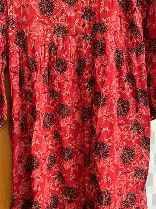 Vestido maxi estampado floral rojo