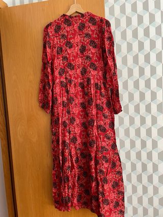 Vestido maxi estampado floral rojo