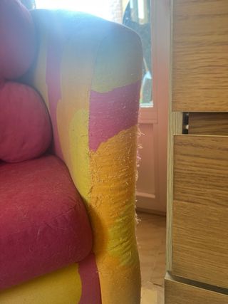 Sillón flor rosa y amarillo