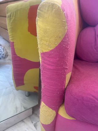 Sillón flor rosa y amarillo
