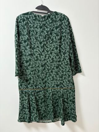 Vestido Cortefiel estampado verde talla M