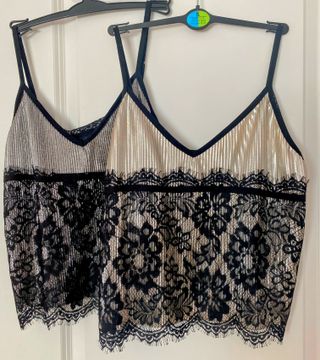 Tops encaje y brillo. Ideal Navidad. T/S-M