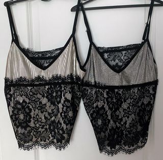 Tops encaje y brillo. Ideal Navidad. T/S-M