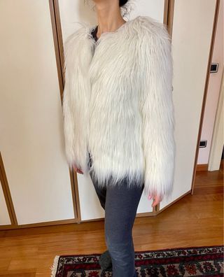 Cappotto Zara pelliccia sintetica bianca