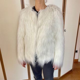Cappotto Zara pelliccia sintetica bianca