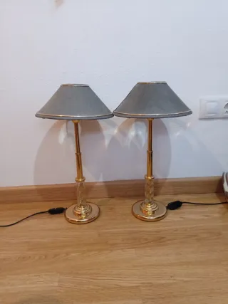 Set di 2 lampade dorate