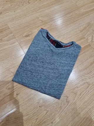 Camiseta Zara gris cuadros Talla S