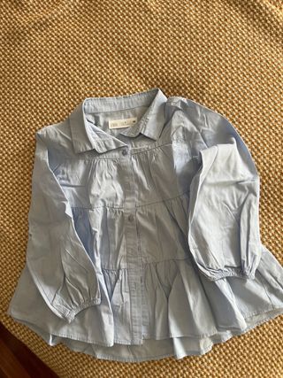 Camisa azul niña Zara talla 7