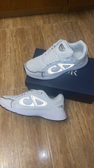 Zapatillas Dior B30 Blancas y Plateadas