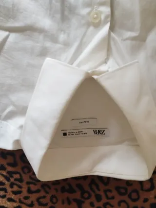 Camisa Zara Slim Fit Blanca de vestir hombre