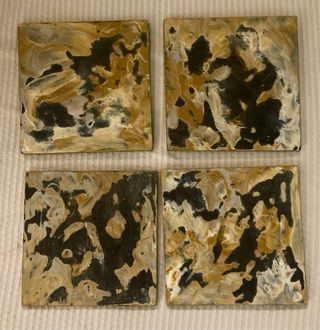 Posavasos pizarra pintados a mano (Set 4)
