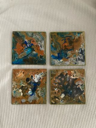 Posavasos pizarra pintados a mano (Set 4)