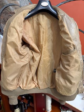 Giubbino bomber in vera pelle vintage