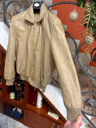 Giubbino bomber in vera pelle vintage