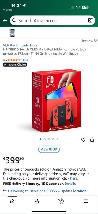 Nintendo Switch OLED Edizione Mario Rosso