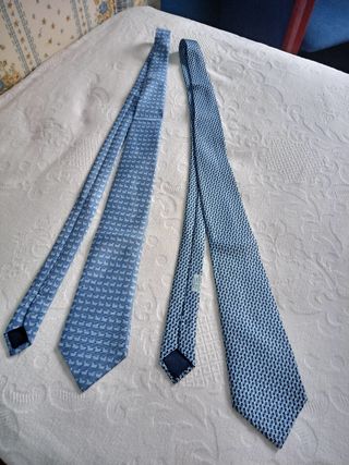 2 Corbatas Hombre Azul, 100x100 seda.