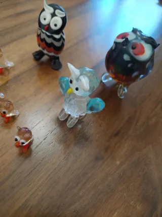 7 Gufetti da collezione in vetro