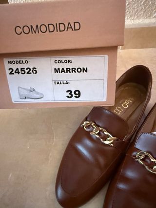 Mocasines MiMao Piel Marrón Talla 39