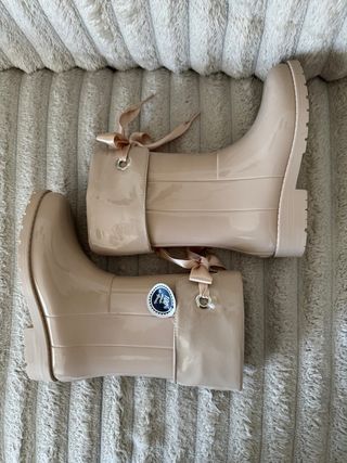 Botas de agua niña rosa con lazo