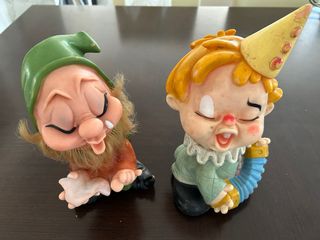 Muñecos vintage payaso y gnomo