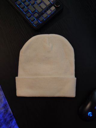 Cappello Beanie Panna Ricamo Black Metal