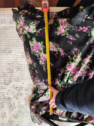 Top donna floreale nero e rosa