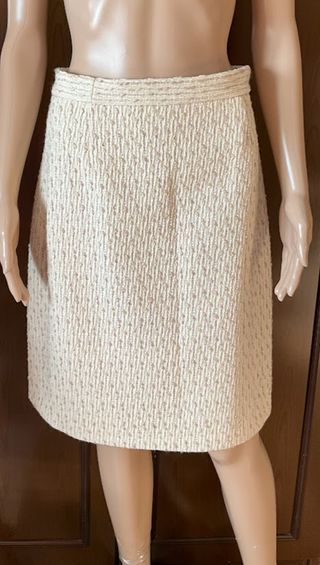 Gonna bouclé di lana Donna, colore beige taglia 42