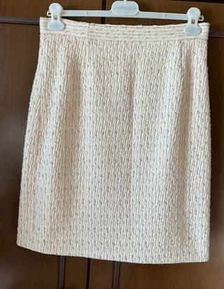 Gonna bouclé di lana Donna, colore beige taglia 42