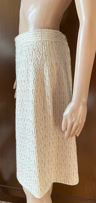 Gonna bouclé di lana Donna, colore beige taglia 42