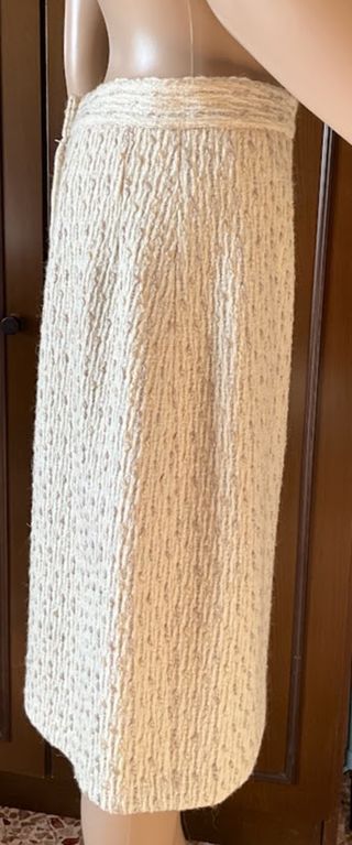 Gonna bouclé di lana Donna, colore beige taglia 42