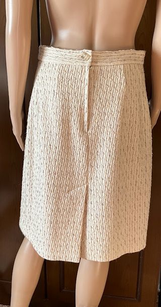 Gonna bouclé di lana Donna, colore beige taglia 42