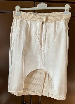 Gonna bouclé di lana Donna, colore beige taglia 42