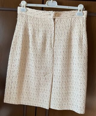 Gonna bouclé di lana Donna, colore beige taglia 42