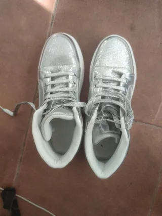 Bambas plateadas con purpurina