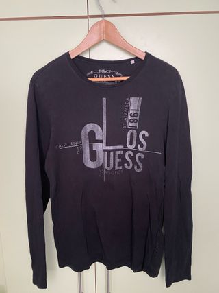 Camiseta Guess manga larga negra