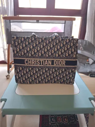 Bolso Christian Dior Azul y Blanco