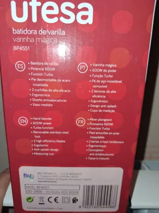 Batidora Ufesa BP4551 Activa 600W