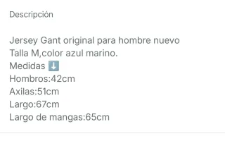 Jersey Gant Azul Talla M