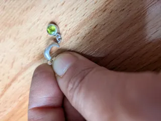 Pendientes plata con piedra olivina