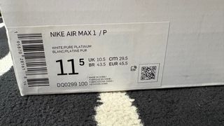 Nike Air Max 1 Patta Waves White Silver 45.5