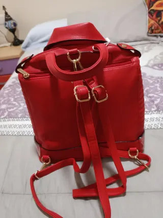 Mochila Roja Estilo Chaqueta Motera