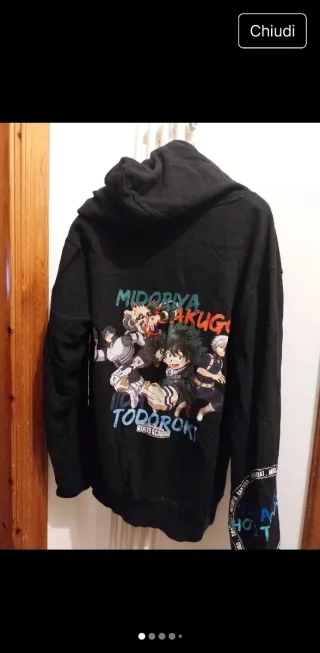 Felpa uomo/donna My Hero Academia con cappuccio