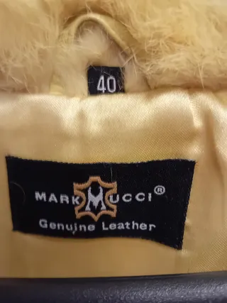 Chaqueta Marc Mucci de Pelo y Cuero Amarillo Tall