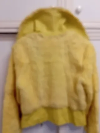 Chaqueta Marc Mucci de Pelo y Cuero Amarillo Tall