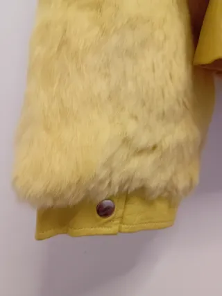 Chaqueta Marc Mucci de Pelo y Cuero Amarillo Tall