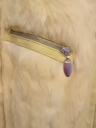 Chaqueta Marc Mucci de Pelo y Cuero Amarillo Tall